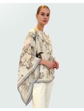 CASHMERE PRINTED PONCHO: KENSINGTON: BEIGE