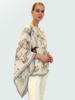 CASHMERE PRINTED PONCHO: KENSINGTON: BEIGE
