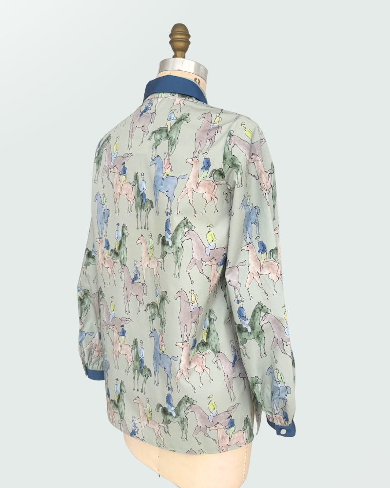 CLASSIC COTTON PRINTED SHIRT: KENSINGTON : GREEN