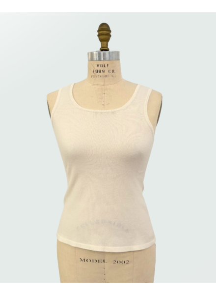 CASHMERE CREW NECK TOP: WHITE