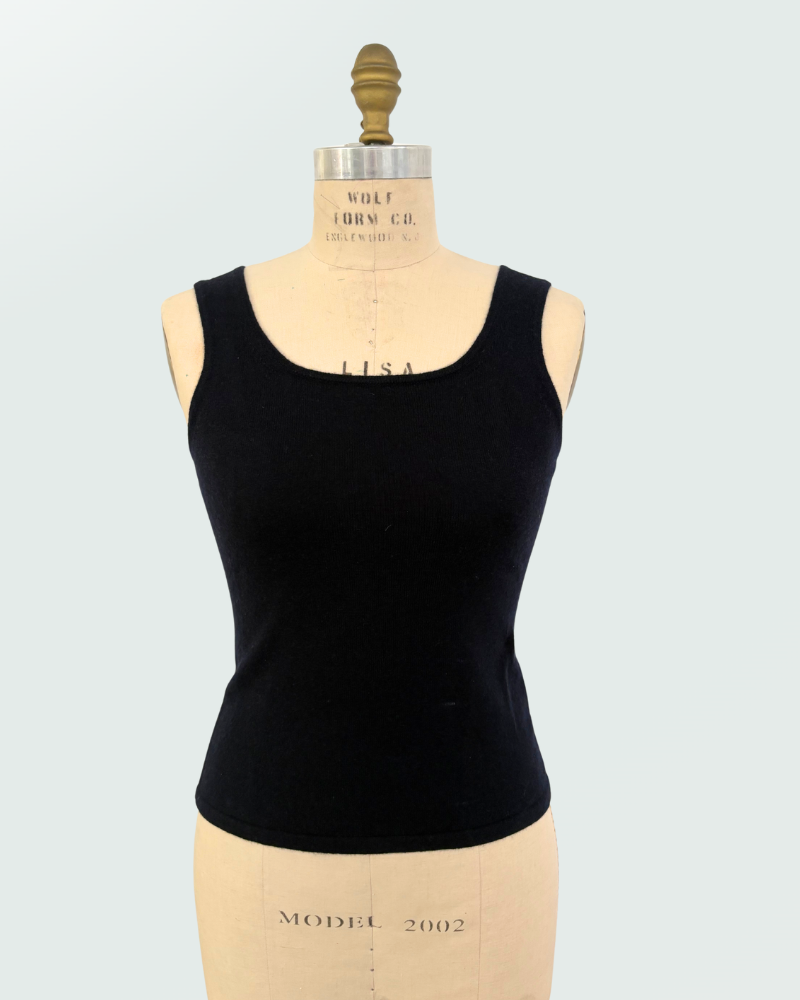 CASHMERE CREW NECK TOP: MIDNIGHT BLUE
