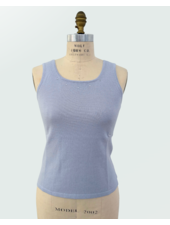 CASHMERE CREW NECK TOP: LIGHT BLUE