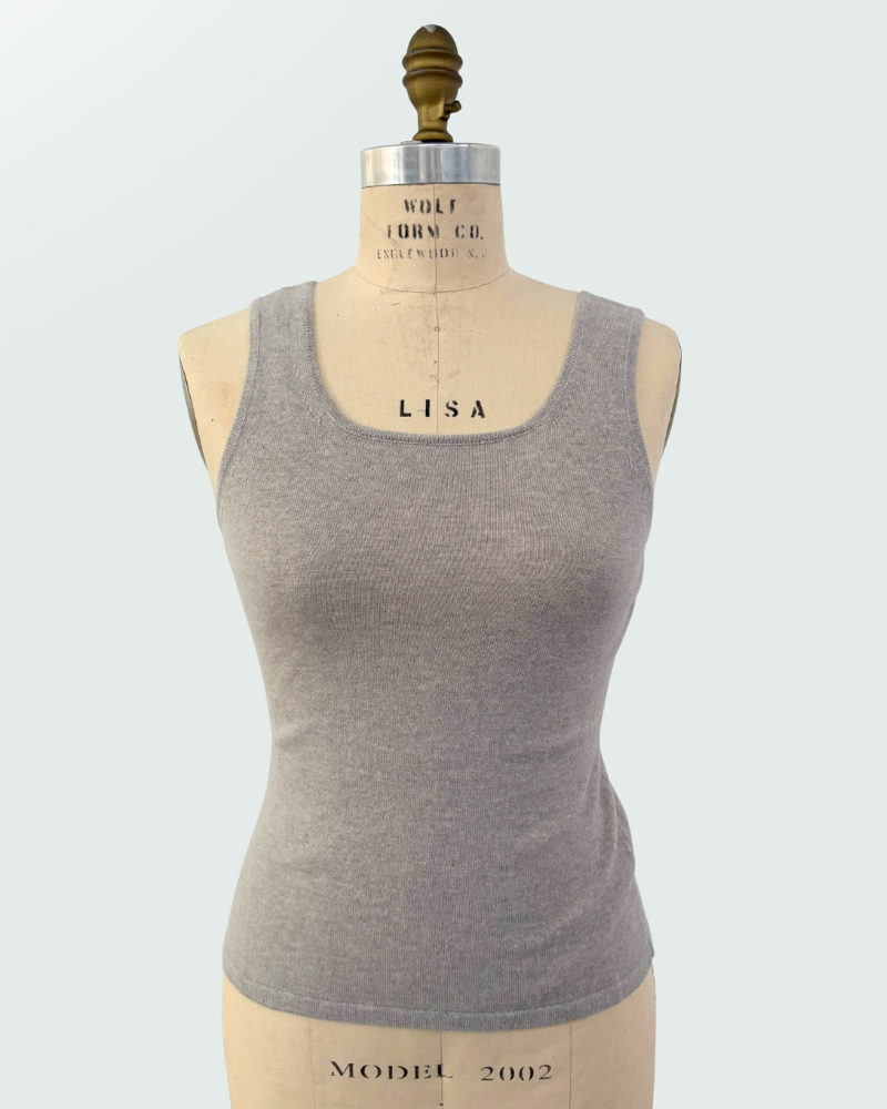 CASHMERE CREW NECK TOP: PEARL