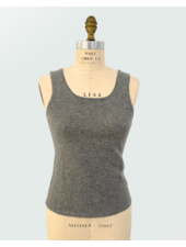 CASHMERE CREW NECK TOP: GRAY