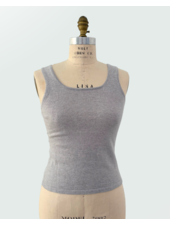 CASHMERE CREW NECK TOP: SILVER