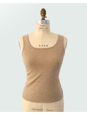 CASHMERE CREW NECK TOP:  CAMEL