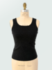 CASHMERE CREW NECK TOP: COAL