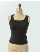 CASHMERE CREW NECK TOP: ANTHRACITE