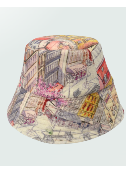 PRINTED BUCKET HAT: PARIS : PINK