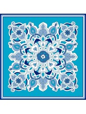 PRINTED CASHMERE SCARF: SAVOIA: BLUE JEWEL