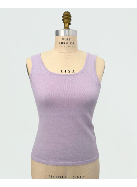 CASHMERE CREW NECK TOP: LILAC