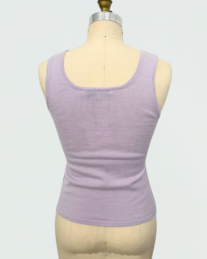 CASHMERE CREW NECK TOP: LILAC