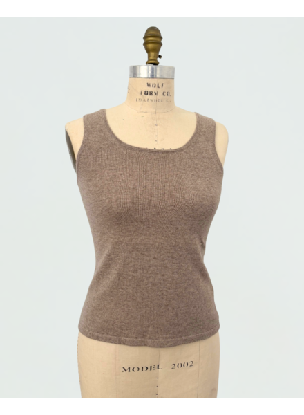 CASHMERE CREW NECK TOP: BEIGE