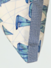 SILK PRINTED PILLOW: BOAT/ ZIG ZAG : BLUE 12"X18"