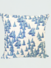 SILK PRINTED PILLOW: BOAT/ ZIG ZAG : BLUE 21"X21"