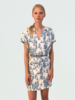 SILK V-NECK DRESS: BOAT BLUE