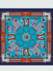 PRINTED CASHMERE SCARF: STIRRUPS: TURQUOISE