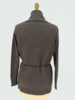 LATTICE DETAIL CARDIGAN: 100% CASHMERE: ANTHRACITE
