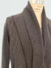LATTICE DETAIL CARDIGAN: 100% CASHMERE: ANTHRACITE