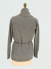 LATTICE DETAIL CARDIGAN: 100% CASHMERE:  GRAY