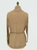 LATTICE DETAIL CARDIGAN: 100% CASHMERE:  CAMEL
