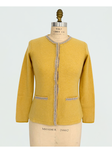 CASHMERE  2-TONES EMBELLISHED JACKET, SUN