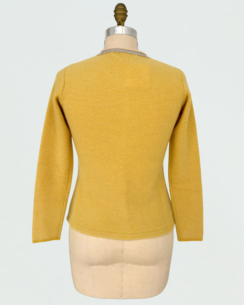 CASHMERE  2-TONES EMBELLISHED JACKET, SUN