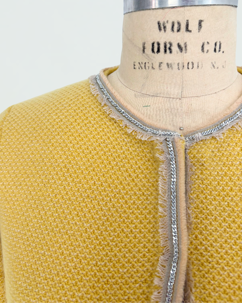 CASHMERE  2-TONES EMBELLISHED JACKET, SUN