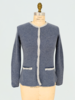 CASHMERE  2-TONES EMBELLISHED JACKET : DENIM