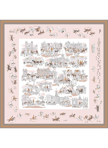 CASHMERE PRINTED PONCHO: PALIO DI SIENA: PINK
