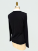 V-NECK SWEATER WITH POPELIN COLLAR: NAVY