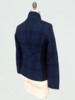 PLAID JACKET WITH KNIT DETAILS : NAVY-BLACK