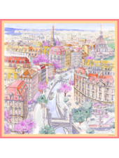 CASHMERE PRINTED SCARF: PARIS: PINK
