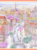 CASHMERE PRINTED SCARF: PARIS: PINK