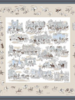 CASHMERE PRINTED PONCHO: PALIO DI SIENA: BEIGE-BLUE