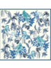 PRINTED CASHMERE SCARF: BIRDS: TEAL
