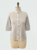COTTON SHIRT JACKET WITH SILK: PEARL