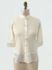 COTTON SHIRT JACKET WITH SILK: IVORY