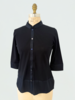 COTTON SHIRT JACKET WITH SILK: NAVY