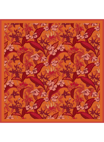PRINTED CASHMERE SCARF: ZANZIBAR: ORANGE