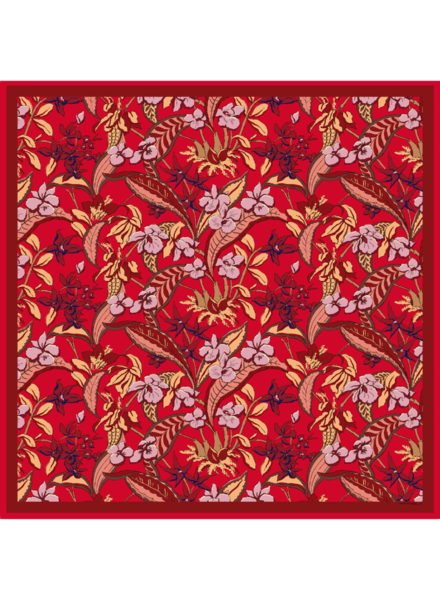 PRINTED CASHMERE SCARF: ZANZIBAR: RED