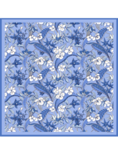 PRINTED CASHMERE SCARF: ZANZIBAR: BLUE