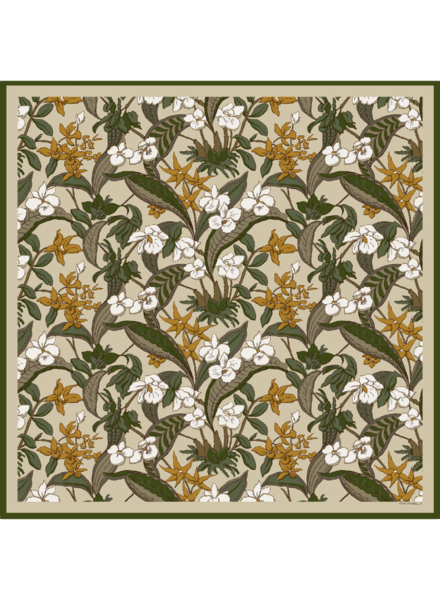 PRINTED CASHMERE SCARF: ZANZIBAR: BEIGE