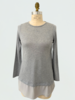 EMBELLISHED TUNIC WITH SILK LAYER: LIGHT GRAY