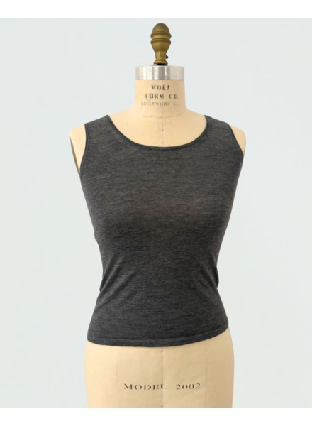 SUPERFINE CASHMERE SHELL - DARK GRAY