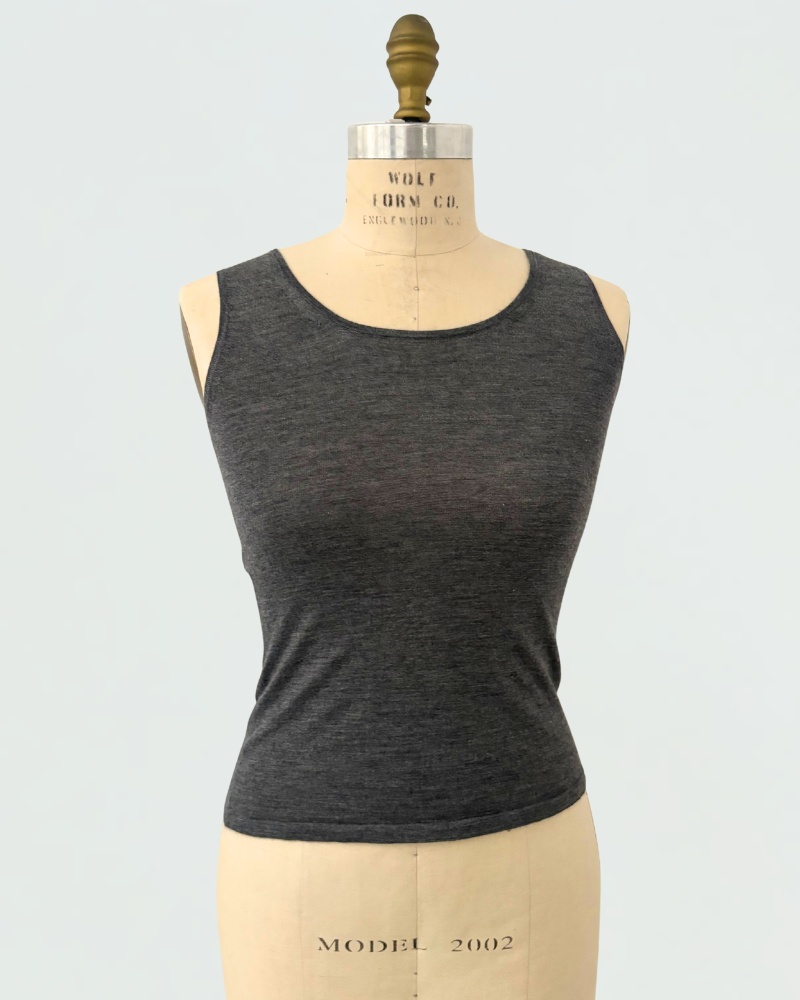 SUPERFINE CASHMERE SHELL - DARK GRAY