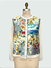 CASHMERE KNITTED CARDIGAN WITH CAPRI PRINT: BLUE