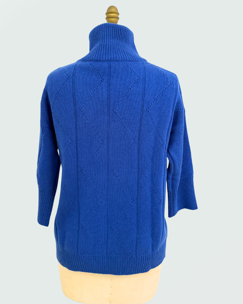 CASHMERE KNITTED ZIP JACKET: INK