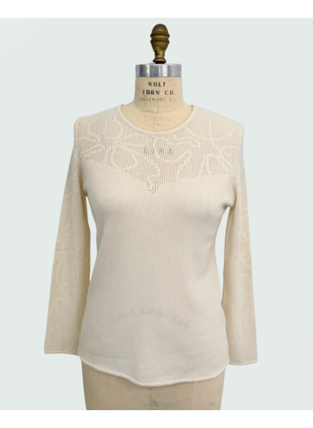 CREW SWEATER WITH STICTH DETAILS, IVORY