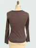 NECK WITH CABLE: SUPERFINE CASHMERE WITH KNIT CABLE: BROWN
